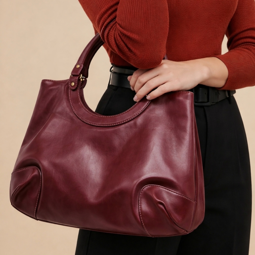 Nine West Deep Burgundy Tote Bag